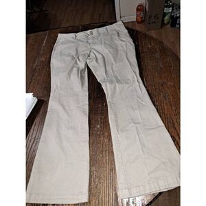 Jr Size 17 Arizona Jeans Tan Khaki Double Button Pants with Pockets Belt Loops